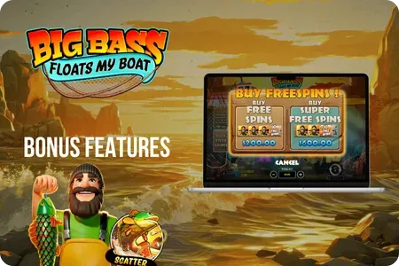 Big Bass Floats My Boat bonus buy screen with Free Spins options